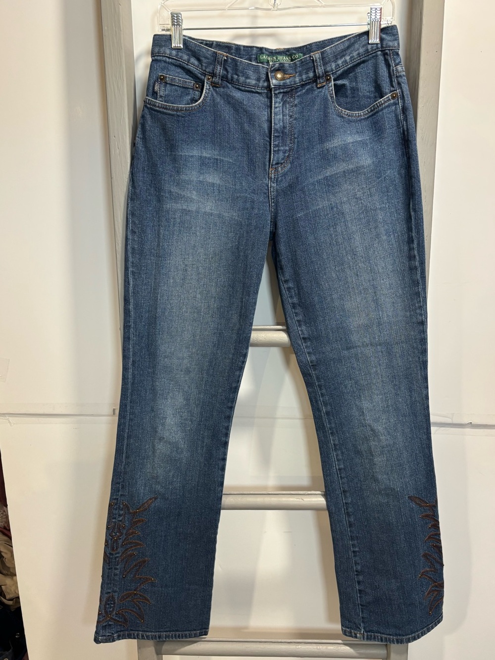 Ralph Lauren Jeans Co Sz4 Embroidered Hem, western, costal cowgirl, hippie, Boho